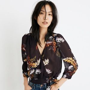 Madewell Wrap Top in Blooming Oasis sz Small